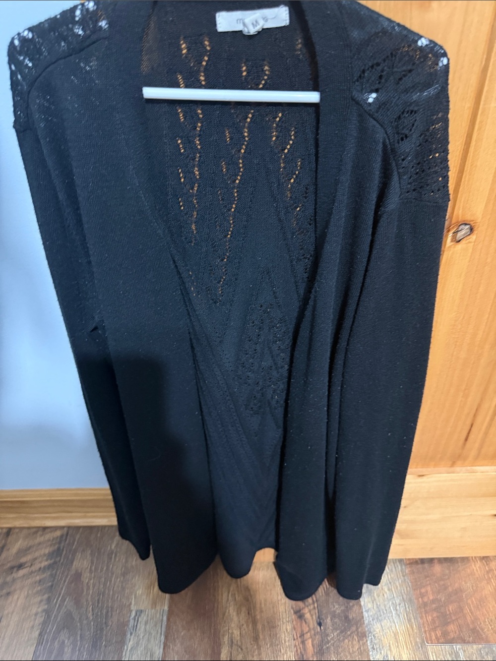 Black Lace-Detail Women's sweater cover up